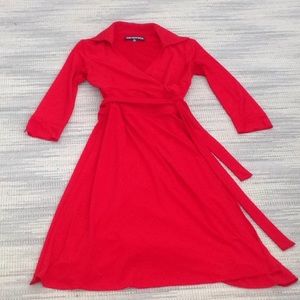 Red wrap dress